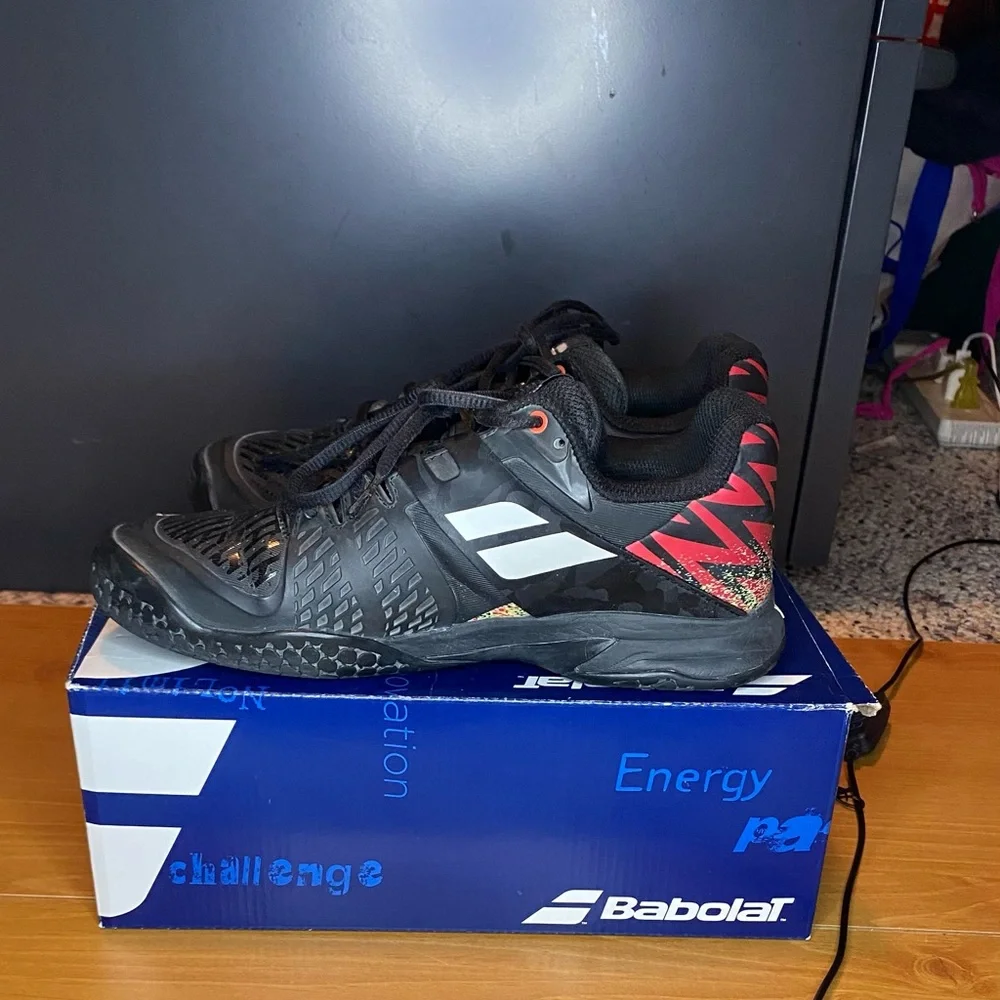 Babolat Propulse All Court Junior Tennis Shoes Black Red Size US 5.5 EUR 38
